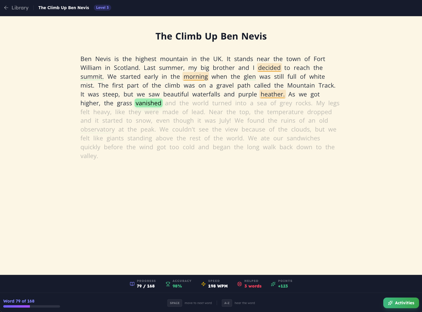 Interactive Reading Passage (KS2/KS3/CfE Curriculum)